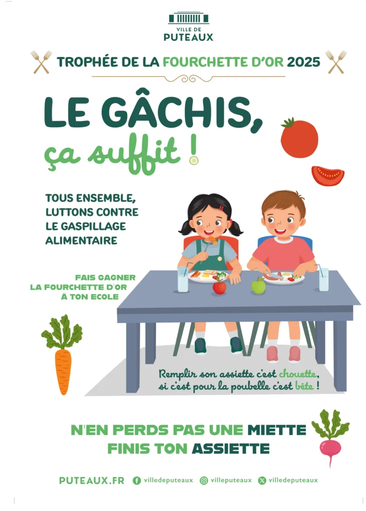 Lutte contre le gaspillage alimentaire 6 Affiche puteaux gaspillage