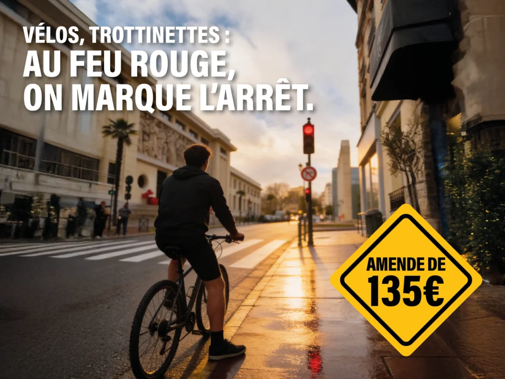 cyclistes feux rouges