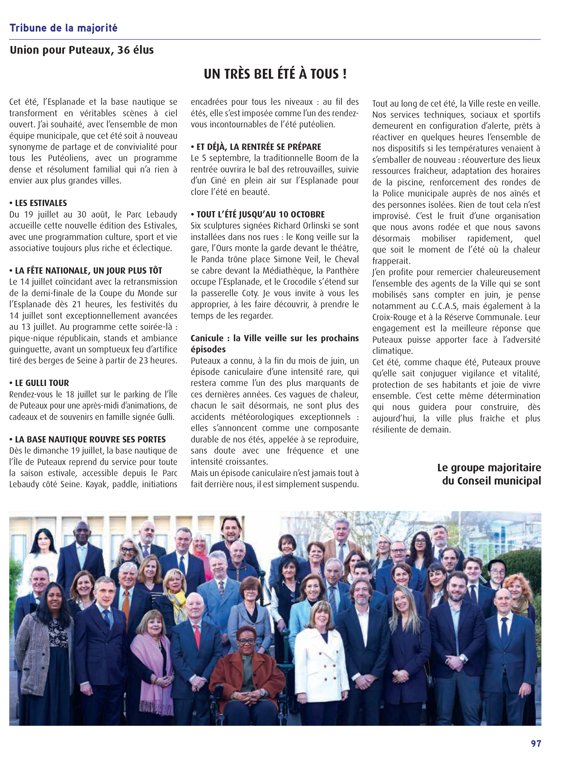Le Maire et Vos Élus 5 Tribunes de la Majorité Juillet - Août 2026